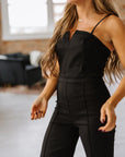 Black Denim Glam Jumpsuit
