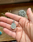 Teardrop Pendant - sterling silver with white buffalo