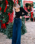 The Loretta Trouser Jean in Dark Wash