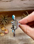 The Kachina Ring – Size 8 – Sterling Silver – Kingman Turquoise – Navajo Handmade