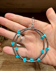 Turquoise Verasite heart hoops