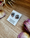 Mini Cowboy Hat Stud Earrings with Pink Conch