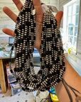 18 Inch 5 mm Sterling Silver Pearls necklace with Black Onyx