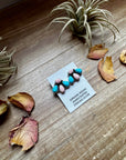Stud Earrings – Kingman Turquoise & Pink Conch (Stamped Marcella James)