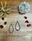 3 mm Sterling Silver Pearls earrings teardrop with 10 mm
