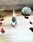 Ring size 7 & 8.5- long kingman turquoise and sterling silver