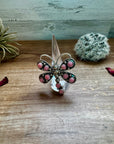 Dragonfly ring -size 7 - pink conch and sterling silver