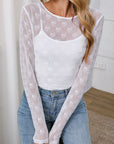 Bow Mesh Long Sleeve Top