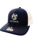 AJ Tack Navy Blue Embroidery Mesh Back Cap
