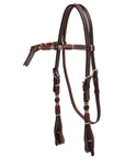 Dark Oil Futurity Headstall with Rawhide Overlay