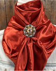 35X35" Solid Rust Wild Rag / Scarf WRS16 - Crystal Concho Wild Rag Slides - Assorted