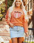 Sequined Pumpkin Halloween Sweatshirt