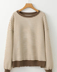 Angie Stripe Loose Drop Shoulder Long Sleeve Top