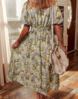 Floral Puff Sleeve Maxi Dress
