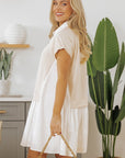 Monroe Collared Buttoned Short Sleeve Mini Dress
