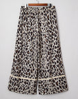 Plus Size Leopard Reverse Seam Patch Pocket Pants