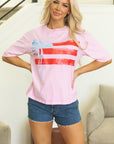 Pink Bow Flag Tee