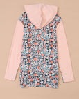 Gemma Floral Half Zip Kangaroo Pocket Hoodie