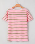 Stripe V-Neck Short Sleeve T-Shirt