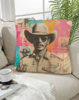 Baha Ranch Retro Pop Western Hey Cowboy Pillow Case Made in America