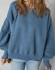 Kinsley Fleece Exposed Seam Casual Sweatshirt