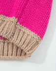 Plus Size Stripe Colorblock Drop Shoulder Sweater
