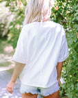 MAMA Chenille Patched Crew Neck Top