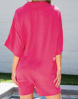 Collared Button Up Pocketed Romper