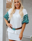 Aileen Floral Puff Sleeve Oversized Top