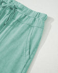 Mineral Wash Reverse Seam Drawstring Elastic Waist Pants