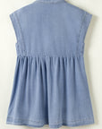Laney Lapel Neck High Waist Denim Babydoll Dress