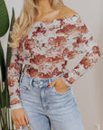 Floral Mesh Long Sleeve Bodysuit