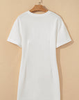 Solid Crewneck T-Shirt Dress