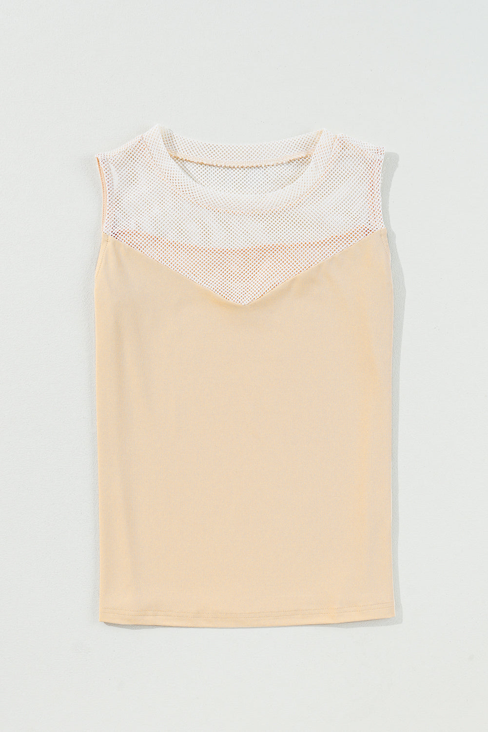 Milena Mesh Patchwork Crew Neck Tank Top