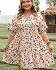Leila Plus Size Cuffed Sleeve Empire Waist Dress