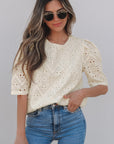 Frankie Eyelet Embroidered Casual Blouse