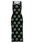 Turquoise Naja Sleeveless Bodycon Side Slit Maxi Dress