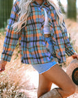 Plaid Button-Up Long Sleeve Shirt