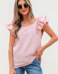 PB Bow Tie Ruffle Sleeve Top