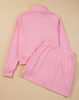 Solid Half Zip Pullover and Mini Skort Set