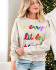 Merry Little Thing Ribbed Corduroy Long Sleeve Sweatshirt