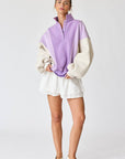 Lavender Color Block Sweatshirt