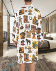 Cowboy Collage Western Men's Bath Robe