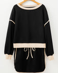 Colorblock Long Sleeve Top and Skort Set