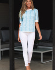 Leilani Floral Crewneck Short Sleeve Sweater