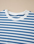 Stripe Drop Shoulder Crewneck Sweatshirt