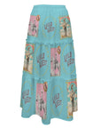Baha Ranch Retro Pop Western Prairie Maxi Skirt
