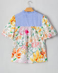Cameron Floral Striped Yoke Blouse