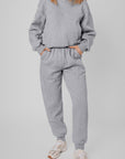 Solid Reverse Seams Hoodie and Joggers Set