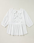 Paula Bow Knot Cutout Back Blouse